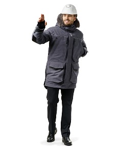 Куртка-парка мужская зимняя «Фокс» (цвет серый)